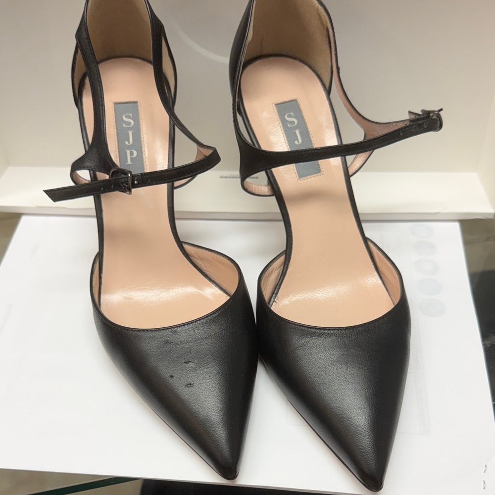 SJP Black Leather Heels